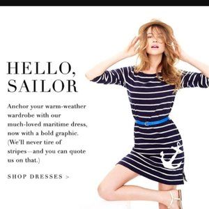 J.Crew Maritime Shift Dress w/Stripes & Anchor  XS